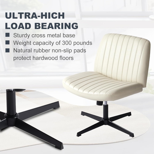 Silla De Escritorio Giratoria Ajustable Muy Cómoda De Tela Blanco Tela