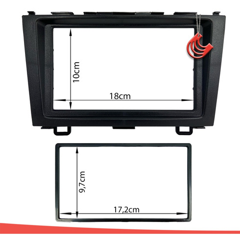 Imagem 6 de 8 de Moldura De Painel 2 Din Multimidia Dvd Mp5 Honda Crv 2007 2008 2009 2010 2011 Preto