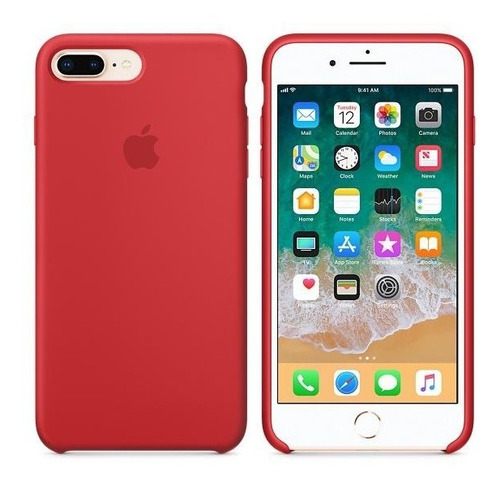 Carcasa Funda Estuche En Silicona Para iPhone 7|8 Plus Rojo