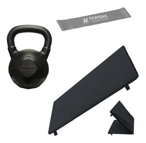 Kit Pesa Rusa Kettlebell 3 Kg + Banda Circular + Colchoneta