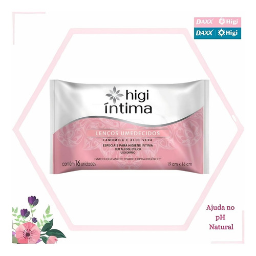 Kit C/2 Lenços Umedecidos Higi Mulher Camomila E Aloe Vera