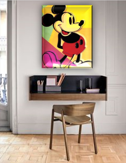 Imagen 50x40 cm Mural XXL 1art1 Mickey Mouse Póster Impresión En Lienzo Sketched Cuadro En Bastidor De Camilla De Madera 