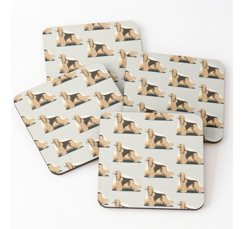 Set Posavasos Lebrel Afgano 2 Calidad Premium