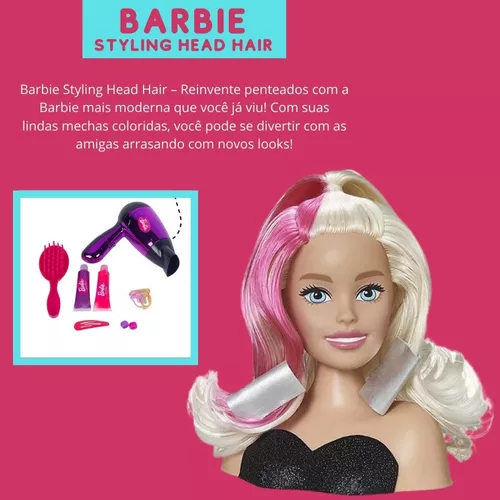 Kit De Bonecas Barbie Styling Hair Brincar De Cabeleireira