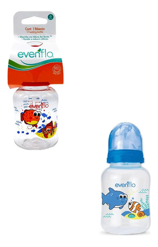 Mamadera Evenflo Diseño Acuario Colores 120ml Febo 