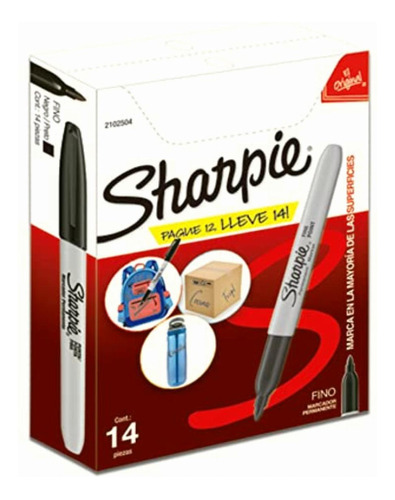 Marcadores Permanentes Sharpie Pague 12 Lleve 14 Piezas