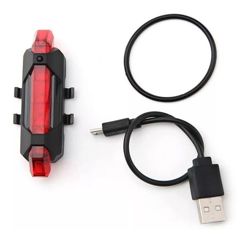 Imagen 4 de 8 de Luz Linterna Led Recargable Bicicleta Usb Delantera Trasera