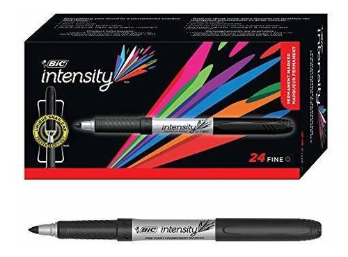 Intensidad Bic Marcadores Permanentes, Fine Point, Negro, 24