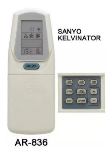 Control Remoto Aire Acondicionado Sanyo Kelvinator Ar-836