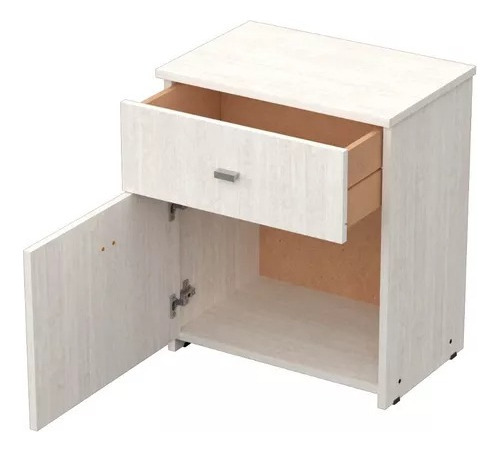 Mesa De Luz 1 Cajón + 1 Puerta Dakar 47 X 31 X 55 Mosconi Acabado Melamina Color Venezia