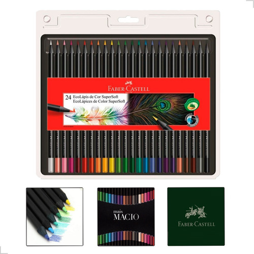 Kit Lapis Cor Caixa 24 Cores Faber Castell