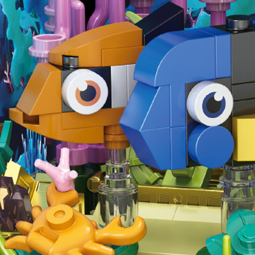 Juego De Bloques De Construcción Riceblock Fish Tank 875