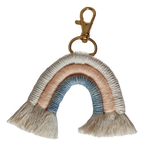 Llavero Arcoiris De Macramé Clip Para Mochila O Bolso