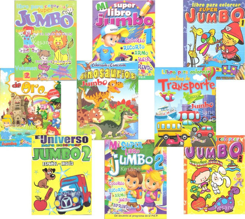 Imagen 1 de 10 de 10 Libros Colorear Iluminar Jumbo Paquete Preescolar Surtido