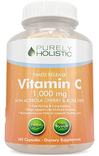 Puramente Holística Vitamina C 1000mg, 365 Cápsulas, Pb9l9