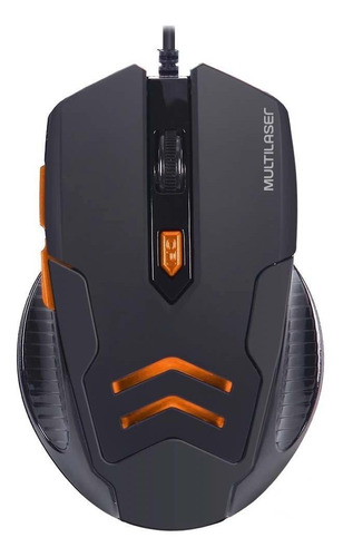 Imagem 1 de 1 de Mouse para jogo Multilaser  Gamer MO274 preto e laranja