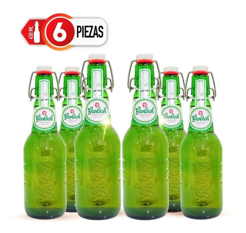 Six Pack Cerveza Holandesa Grolsch Swingtop 450ml C/u