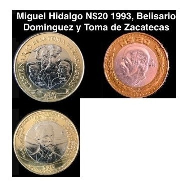Moneda De 20 Pesos Hidalgo, Belisario, Zacs + 3,  2021 Lote