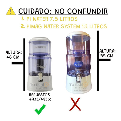 Filtro Agua Nikken Kit Repuestos Pimag Pi Water Ref: 4933