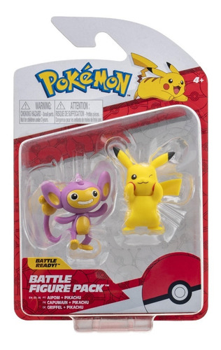 Aipom 4cm + Pikachu 5cm Pokemon Jazwares