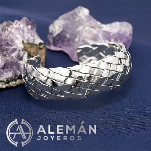 Hermoso Brazalete De Plata .925 Modelo Petatillo Plata 6 Cm 17 Cm