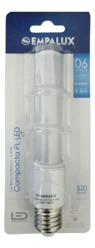 Lâmpada Compacta Pl Led 6w 520lm 6.400k E27 Empalux