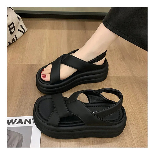 Sandalias De Plataforma Para Mujer, Con Correa De Tobillo Gr