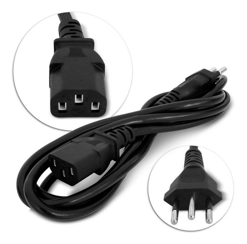 Cable de alimentación para monitor GenéricaTRIPOLAR de 1.2m de largo color Negro 220V