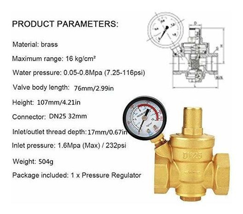 Presion Agua G1inch Para Hogar