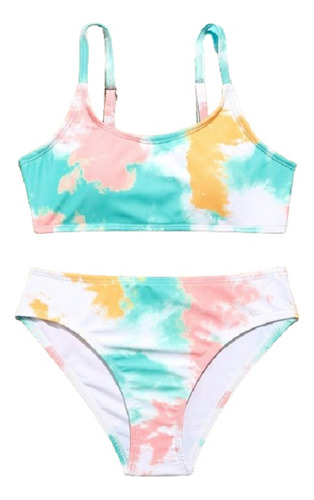 Shein Tween Girl Tie Dye Bikini Swimsuit