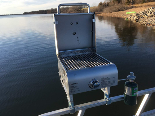 Parrilla Modificada Para Barco Pontón Con Soporte De Acero I