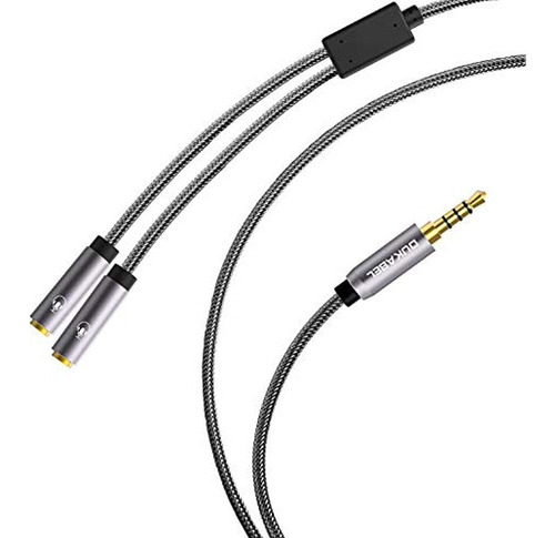 Divisor De Auriculares Largo (4 Pies / 1,2 M) Cable Divisor