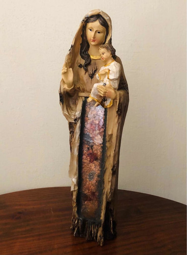 Imagem 2 de 7 de Mae Rainha Rústica Em Resina Importada 30cm
