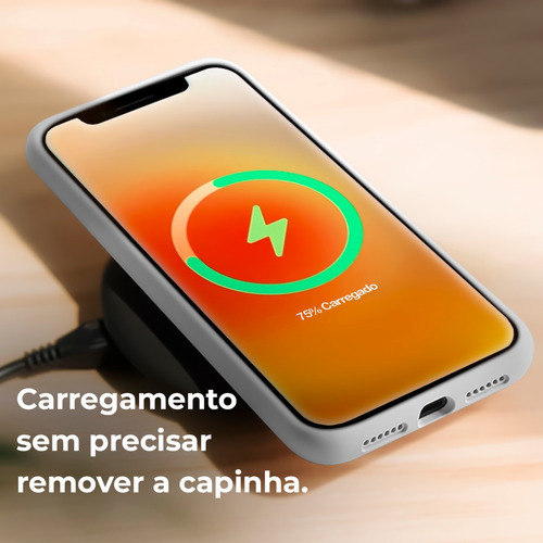 Capa Silicone Com Veludo Compatível Com iPhone 11 Pro Cor Preto