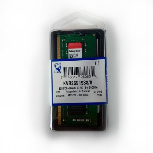 Imagen 4 de 6 de Memoria Ram 8gb Ddr4 2666mhz Kingston (portatil Y Aio)