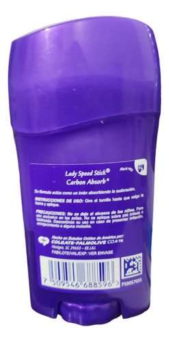 Pack X3 Desodorante Lady Speed Stick Barra Carbon Absorb 45g