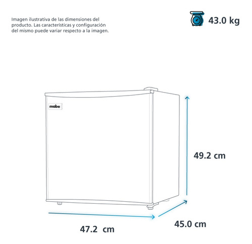 Imagen 5 de 6 de Nevera Ejecutiva Frigobar 45 Lt Acero Inoxidable Mabe