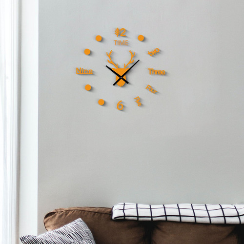Reloj De Pared Acrílico, Reloj De Pared Moderno Diy Oro