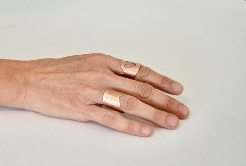 Anillo Corazon En Cobre, Tamaño Ajustable, Diseño De Autor
