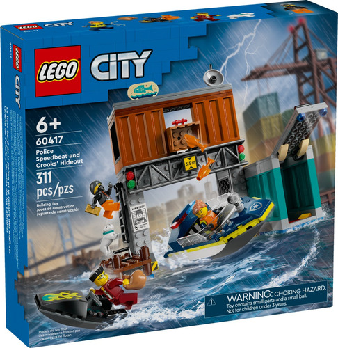 Lego City Lancha De Policía Y Guarida De Los Ladrones Cantidad de piezas 311