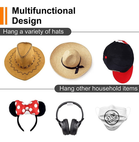 Ganchos Adhesivos For Sombreros For Pared (paquete De 15),