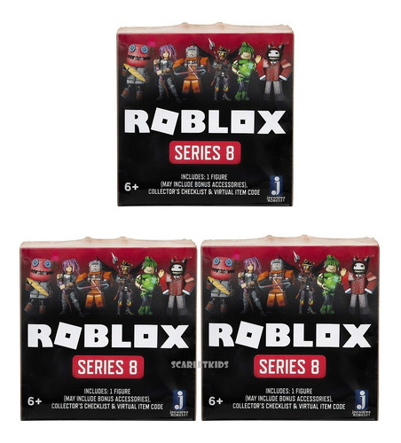 Imagen 1 de 7 de Roblox Figura Sorpresa X 3 + Virtual Item Orig Scarlet Kids
