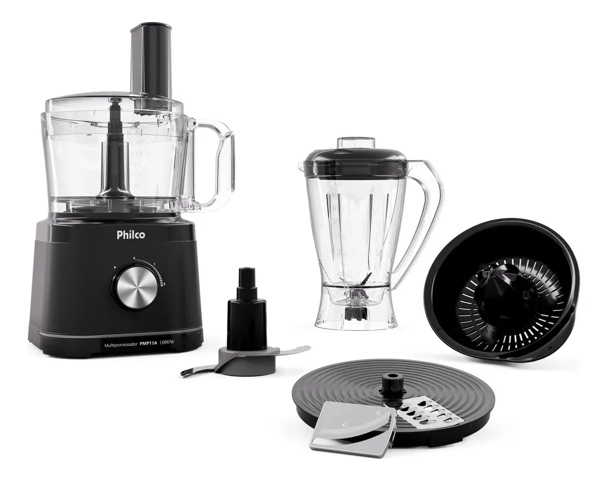 Multiprocessador Philco 5 em 1 1000W com Liquidificador ﻿2,2L Preto ‌PMP11A
