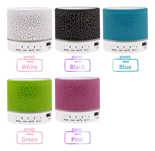 Mini Altavoz Inalámbrico Bt Con Luces De 7 Colores Para Viaj