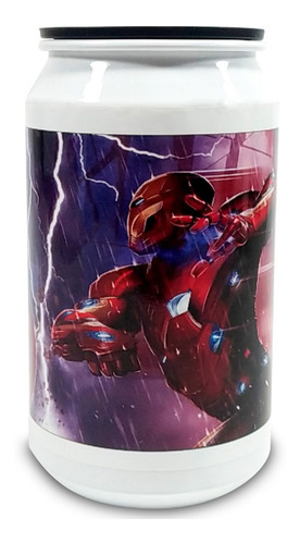 Imagem 2 de 4 de Lata De Aluminio Personalizada Capitao America Guerra Cilvil