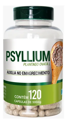 Psylium 500mg Puro - Auxilia No Emagrecimento 120 Cápsulas