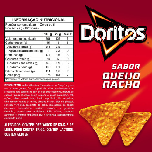 Salgadinho De Milho Com Queijo Nacho 120g Doritos