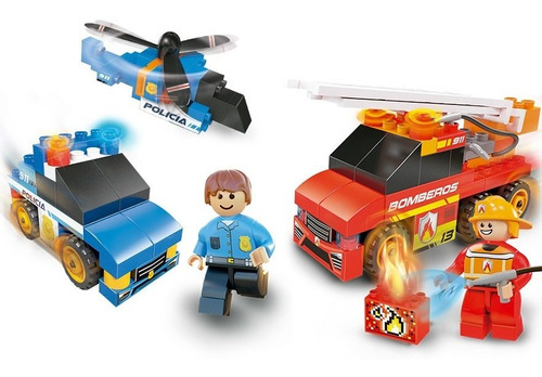 Bloques Policia-bombero 130 Piezas Original Rasti