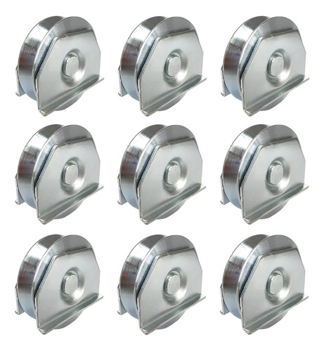 Ruedas X9 Acero Porton Corredizo V 80 Mm Con Soporte Inomax