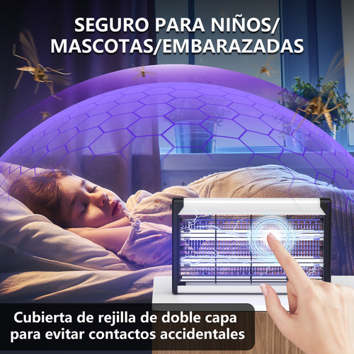 Auskang Lámpara Mata Mosquitos Eléctrico, Repelente de Mosquitos Electrico Potente 20W, Lampara Antimosquitos, Lamp Bug Zapper para Interior y Exterior Jardín Dormitorio Cocina